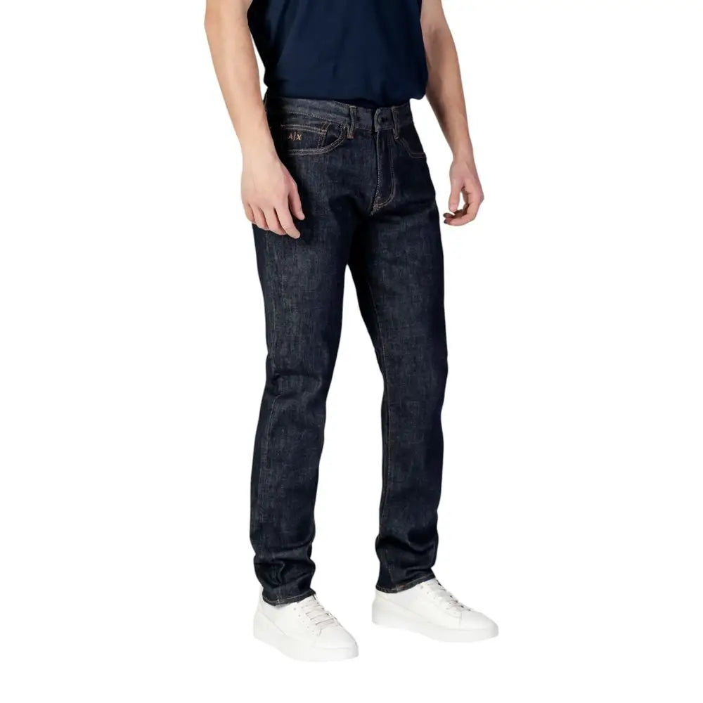 Armani Exchange Blue Polyester Skinny Jeans - Jeans