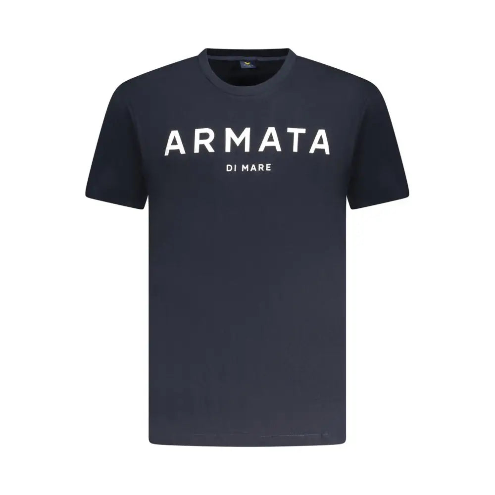 Armata di mare blå bomuld herret-shirt i mørk marineblå med hvid skrift
