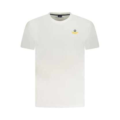 Armata di mare white cotton t-shirt with yellow black logo on chest