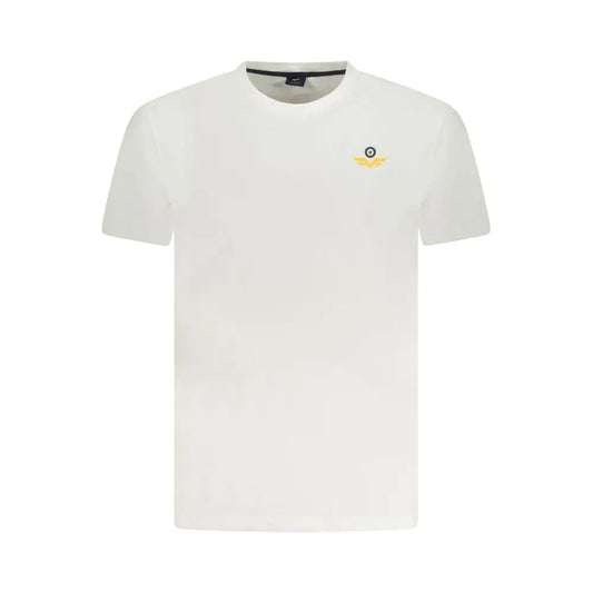 Armata di mare white cotton t-shirt with yellow black logo on chest