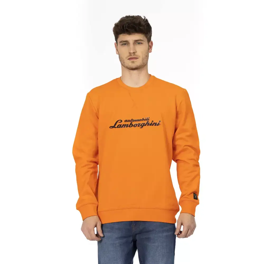 Orange Automobili Lamborghini bomuldssweater med sort logo