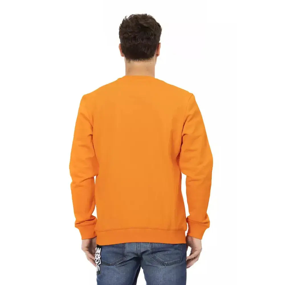 Automobili Lamborghini Orange Cotton Men Sweater