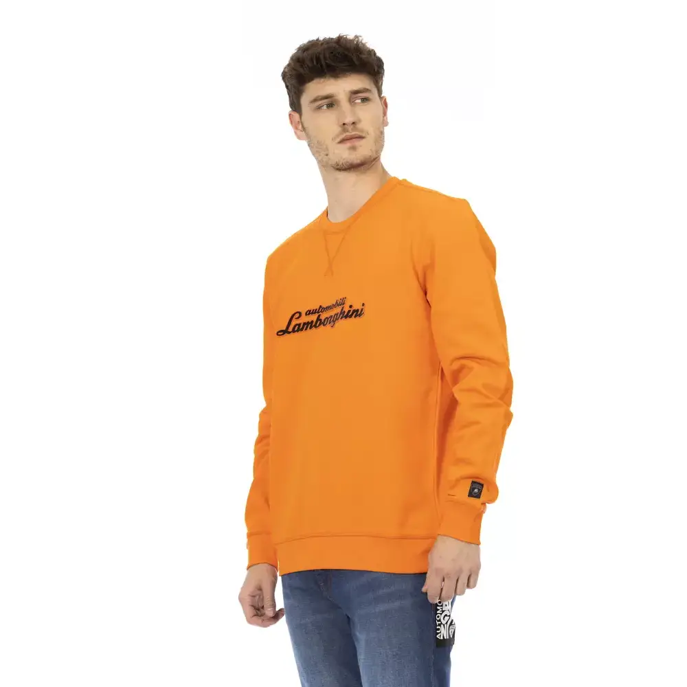 Automobili Lamborghini orange bomuldssweater med sort logo