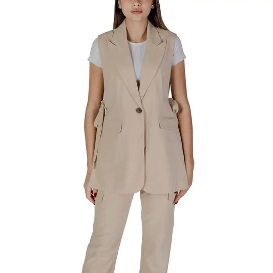 B.Young Beige Polyester Vest - Veste