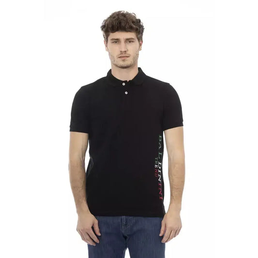 Baldinini Trend Black Cotton Men Polo Shirt