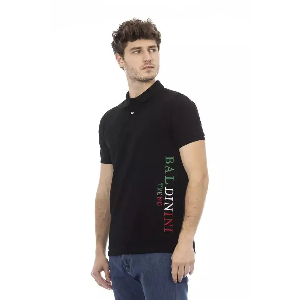 Baldinini Trend Black Cotton Men Polo Shirt