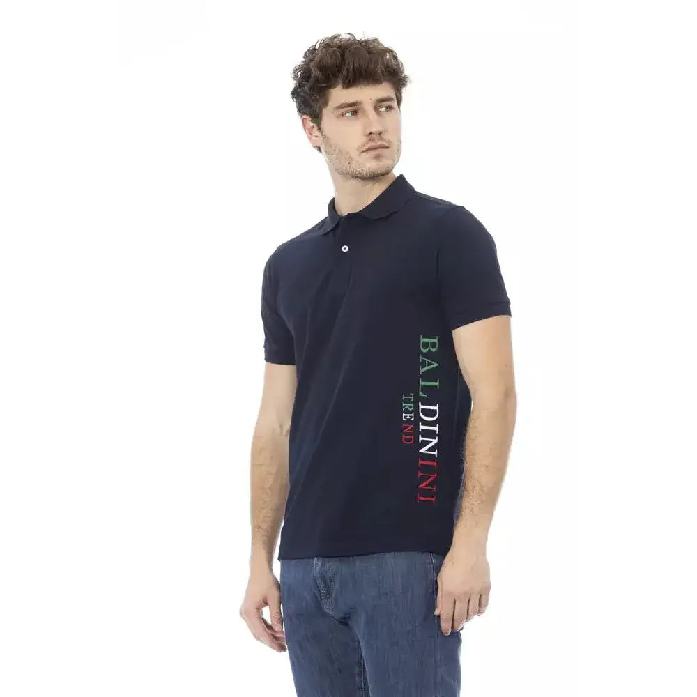 Baldinini Trend Blue Cotton Men Polo Shirt