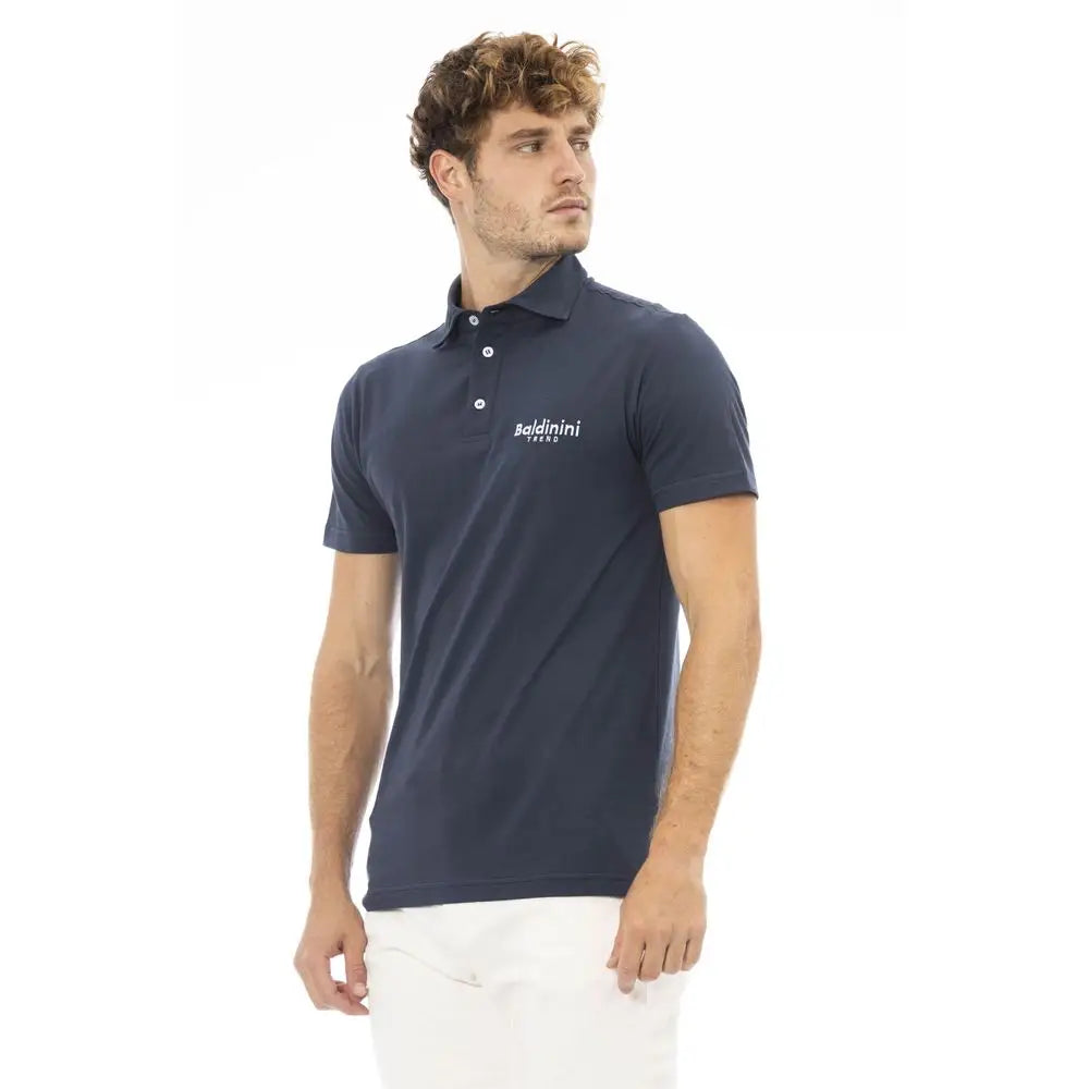 Baldinini Trend Blue Cotton Men Polo Shirt - Polo Shirts