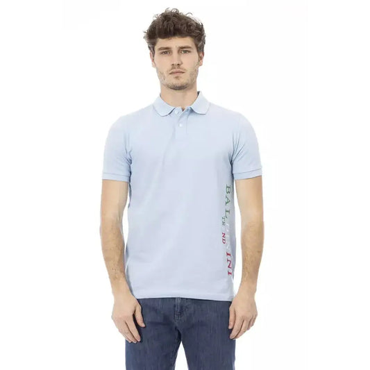 Baldinini Trend Light Blue Cotton Men Polo Shirt
