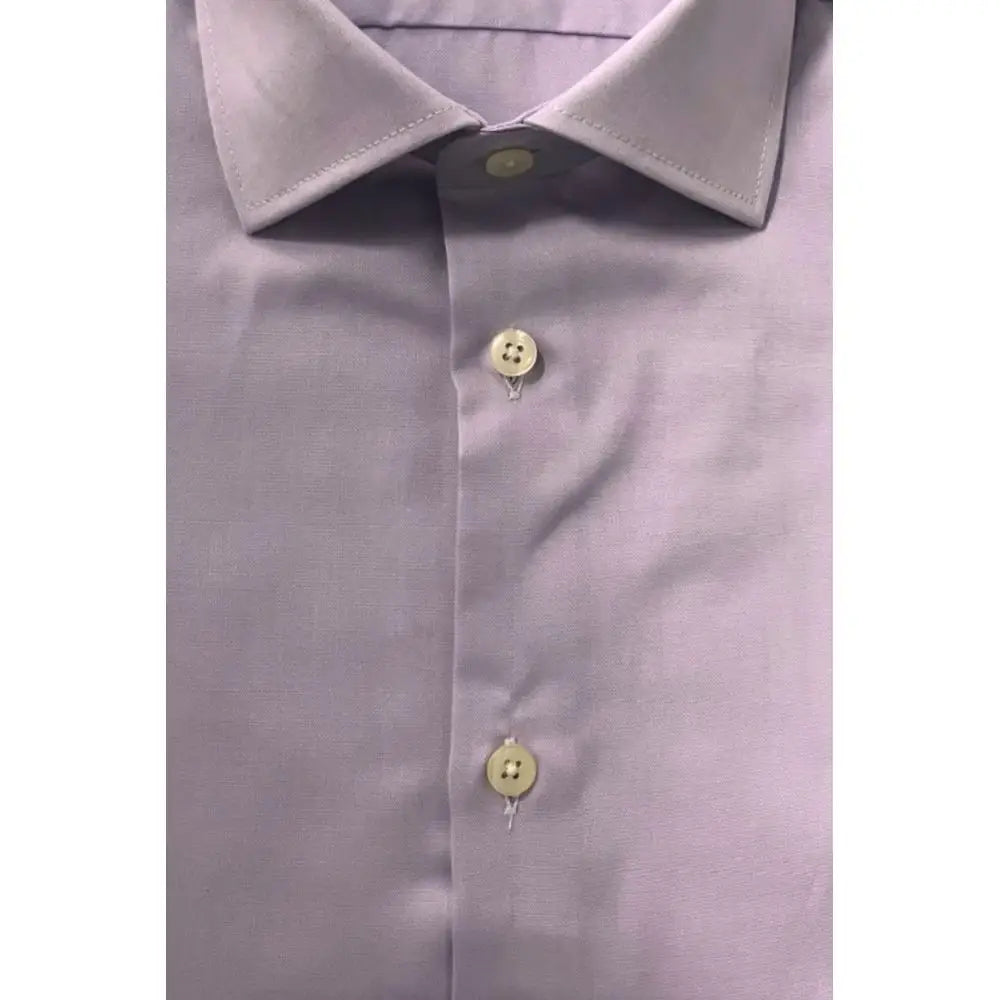 Baldinini trend purple cotton herre med lavendel farve og beige knapper