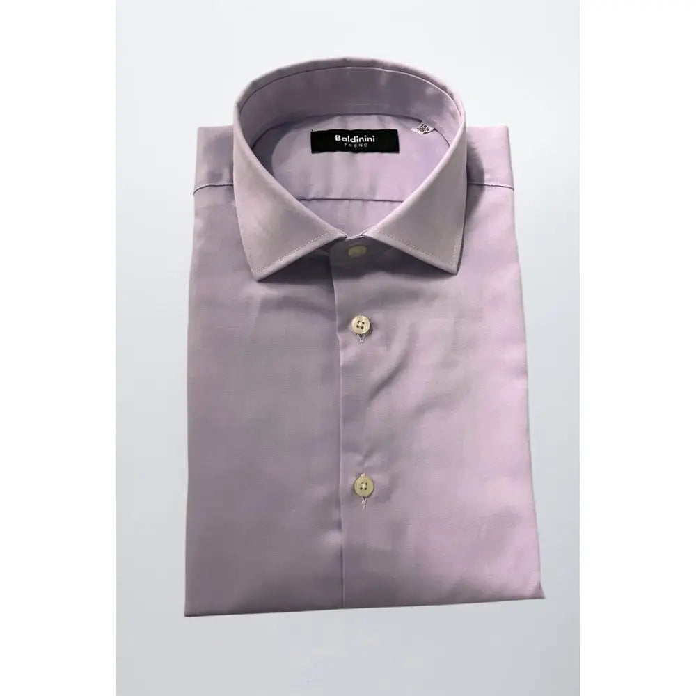 Baldinini Trend Purple Cotton Men’s Dress Shirt, Folded Lavender