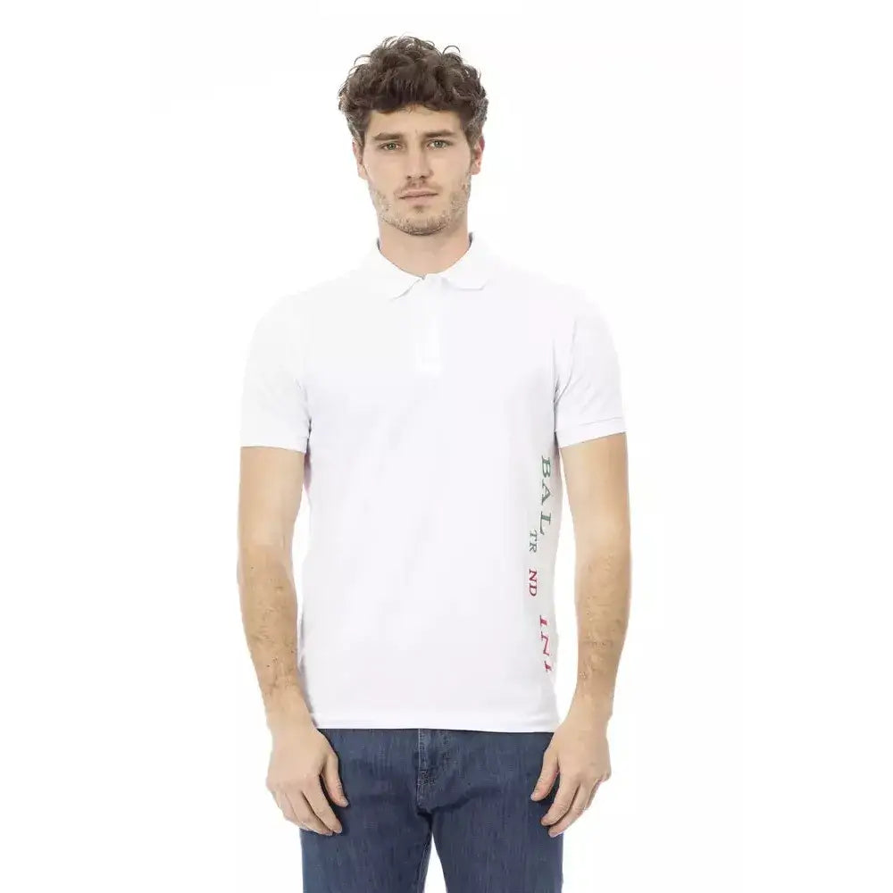 Baldinini Trend White Cotton Men Polo Shirt