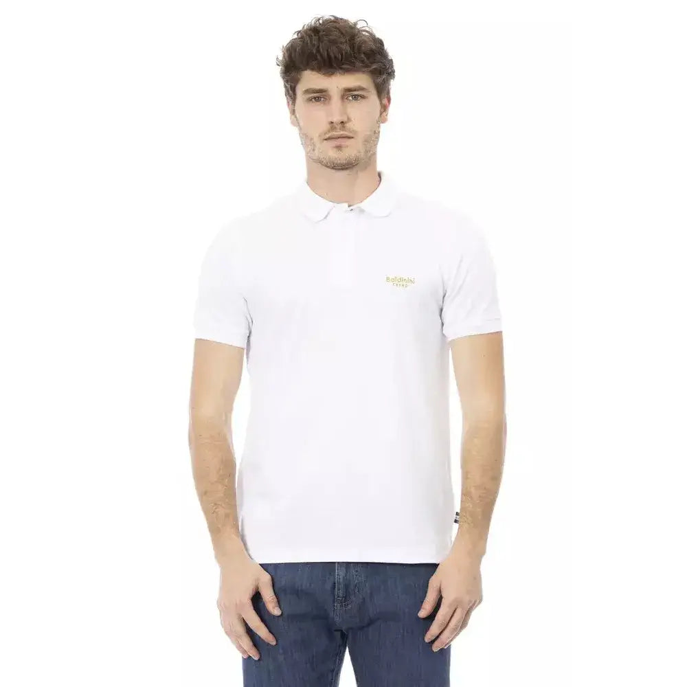 Baldinini Trend White Cotton Men Polo Shirt