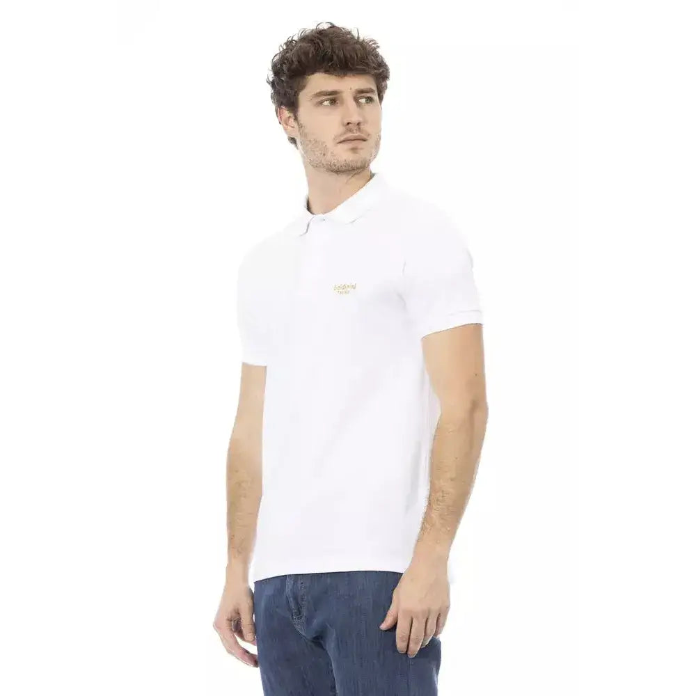 Baldinini Trend White Cotton Men Polo Shirt