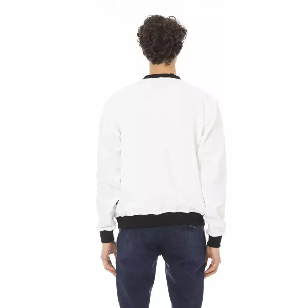 Baldinini Trend White Cotton Men Sweater