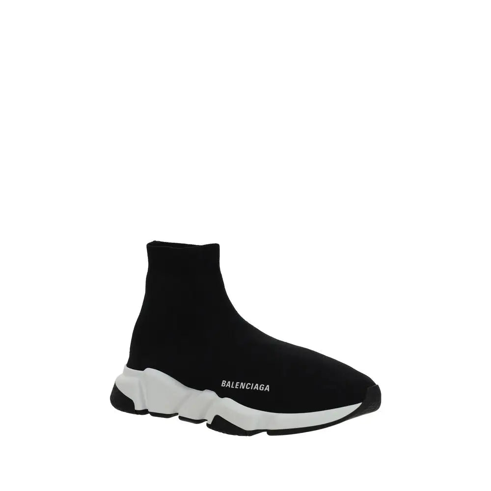 Sorte Balenciaga sorte elastan atletiske sneakers i sort med hvid sål