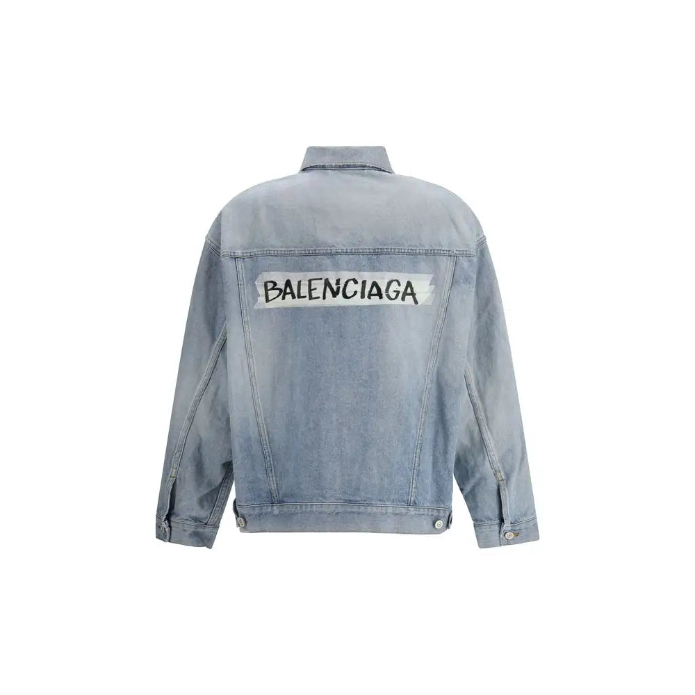 Balenciaga Light Blue Cotton Denim Jacket - Jakke