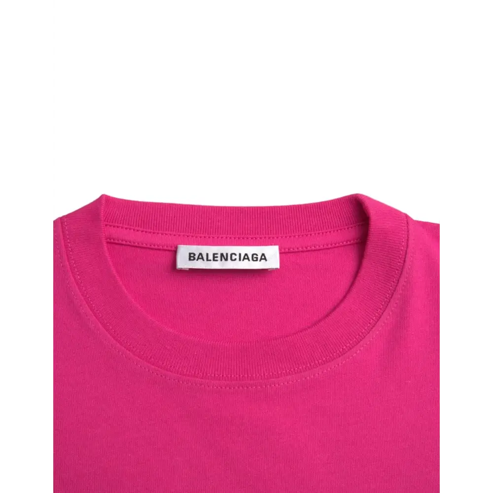 Balenciaga Pink Cotton Crew Neck Short Sleeves Tee T-shirt - T-shirts