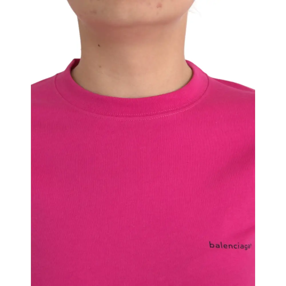 Balenciaga Pink Cotton Crew Neck Short Sleeves Tee T-shirt - T-shirts