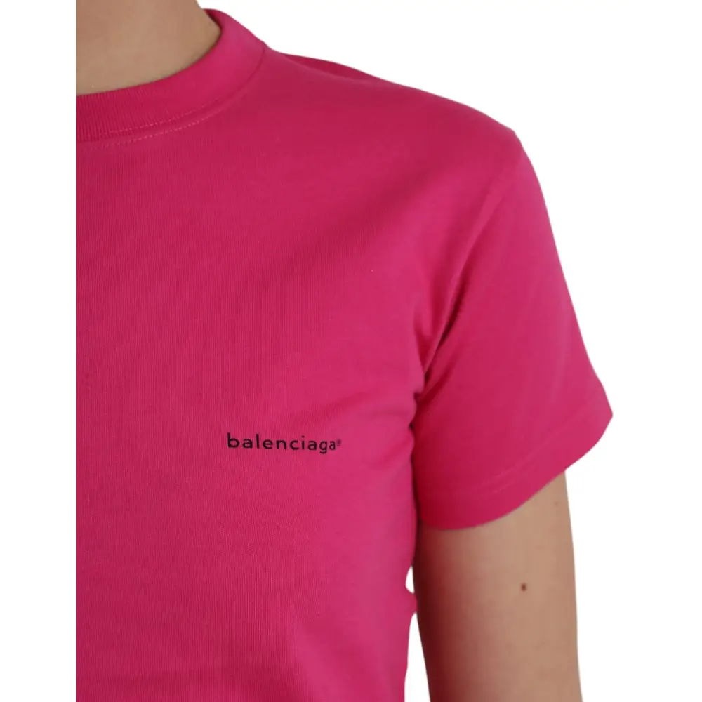Balenciaga Pink Cotton Crew Neck Short Sleeves Tee T-shirt - T-shirts