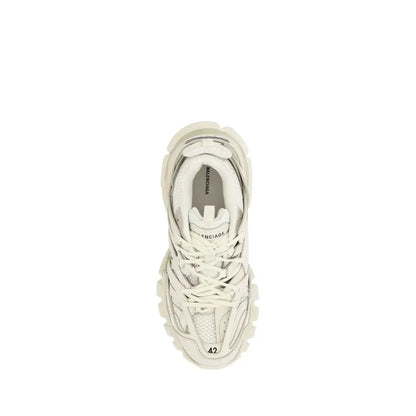 Balenciaga white rubber athletic sneakers med chunky sål og mesh overdel
