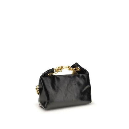 Balmain Black Calf Leather Bos Taurus Shoulder Bag - Skuldertasker