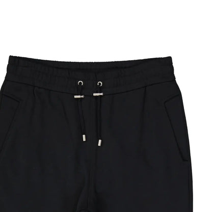 Balmain black cotton joggers with drawstring pants, elastic waistband and silver aglets