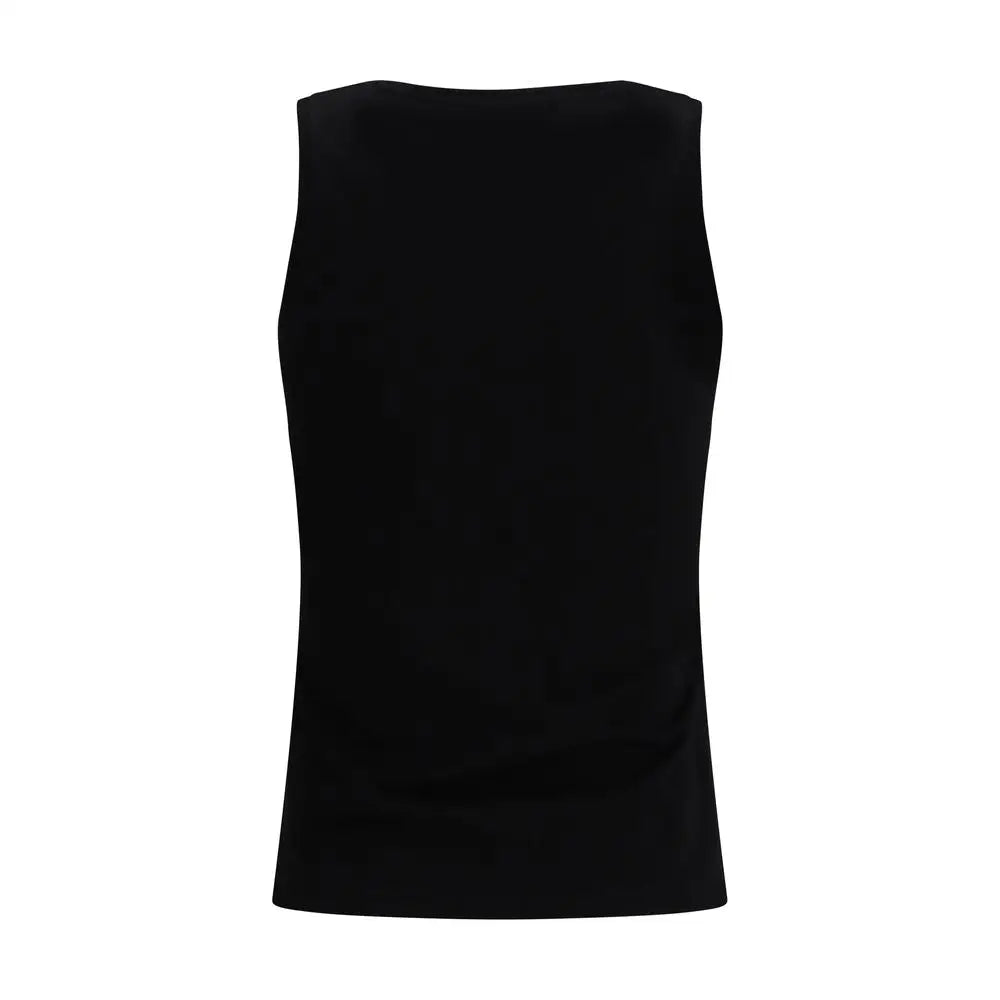 Balmain sort svart bomuldstrøje med ærmeløs, formtæts silhuet