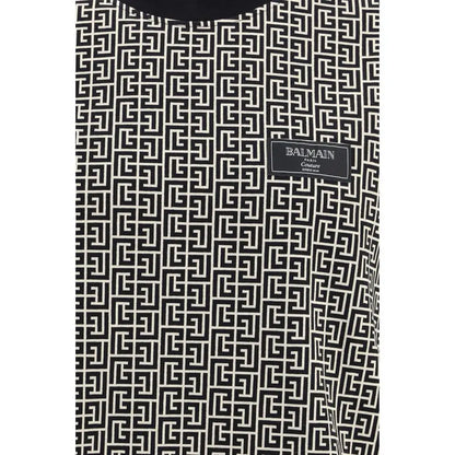 Balmain sorte-hvide geometrisk græsk nøgle couture top, 100% originale brands