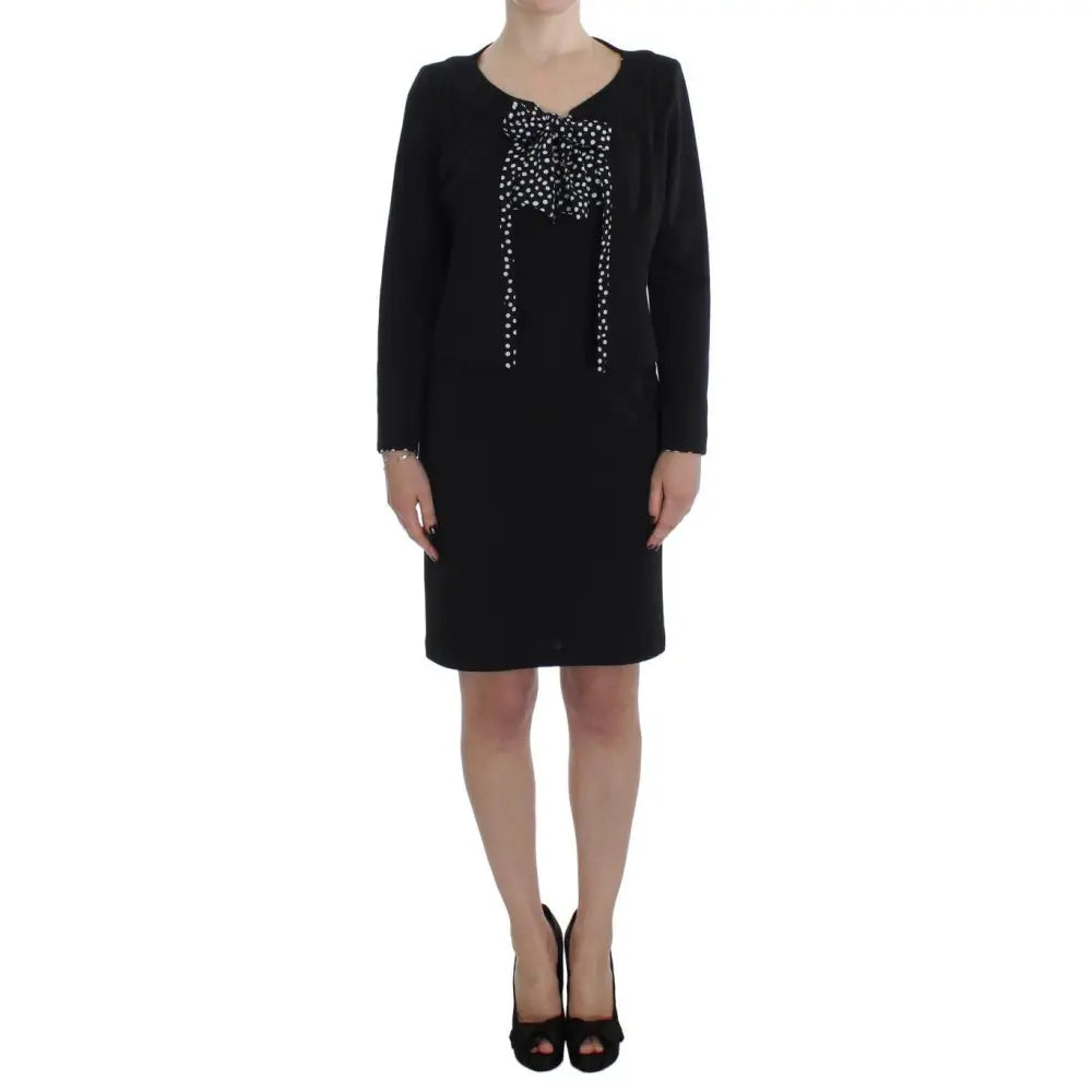 BENCIVENGA Black Stretch Sheath Dress & Sweater Set