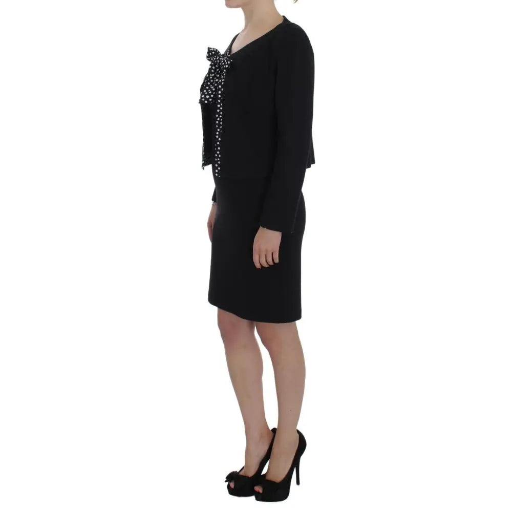 BENCIVENGA Black Stretch Sheath Dress & Sweater Set