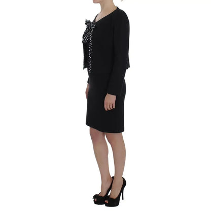 BENCIVENGA Black Stretch Sheath Dress & Sweater Set