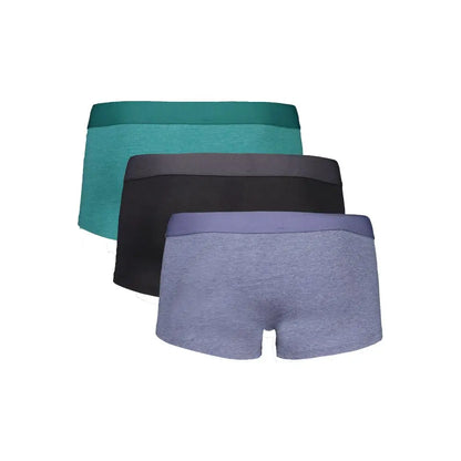 Bikkembergs originale polyester boxers i teal, sort og grå. Spar 30-70% på mærkevarer