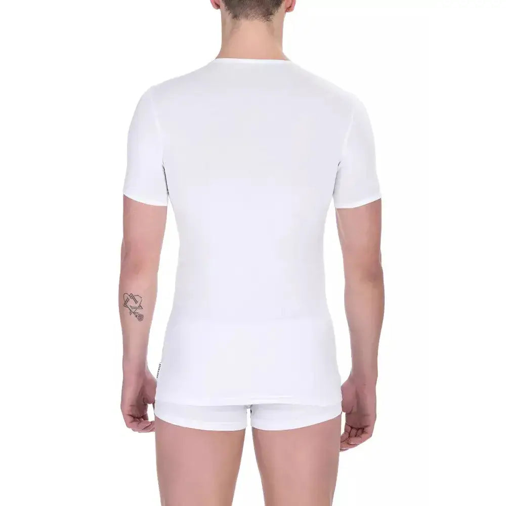 Bikkembergs White Cotton Men T-Shirt