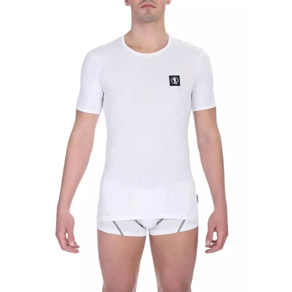 Bikkembergs White Cotton Men T-Shirt Twin Pack