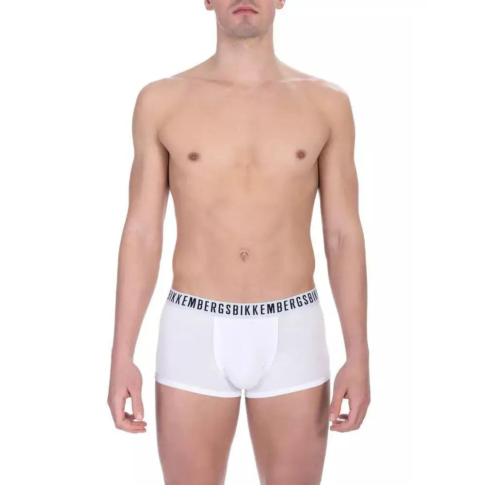 Bikkembergs White Cotton Men's Trunk Underwear Pack