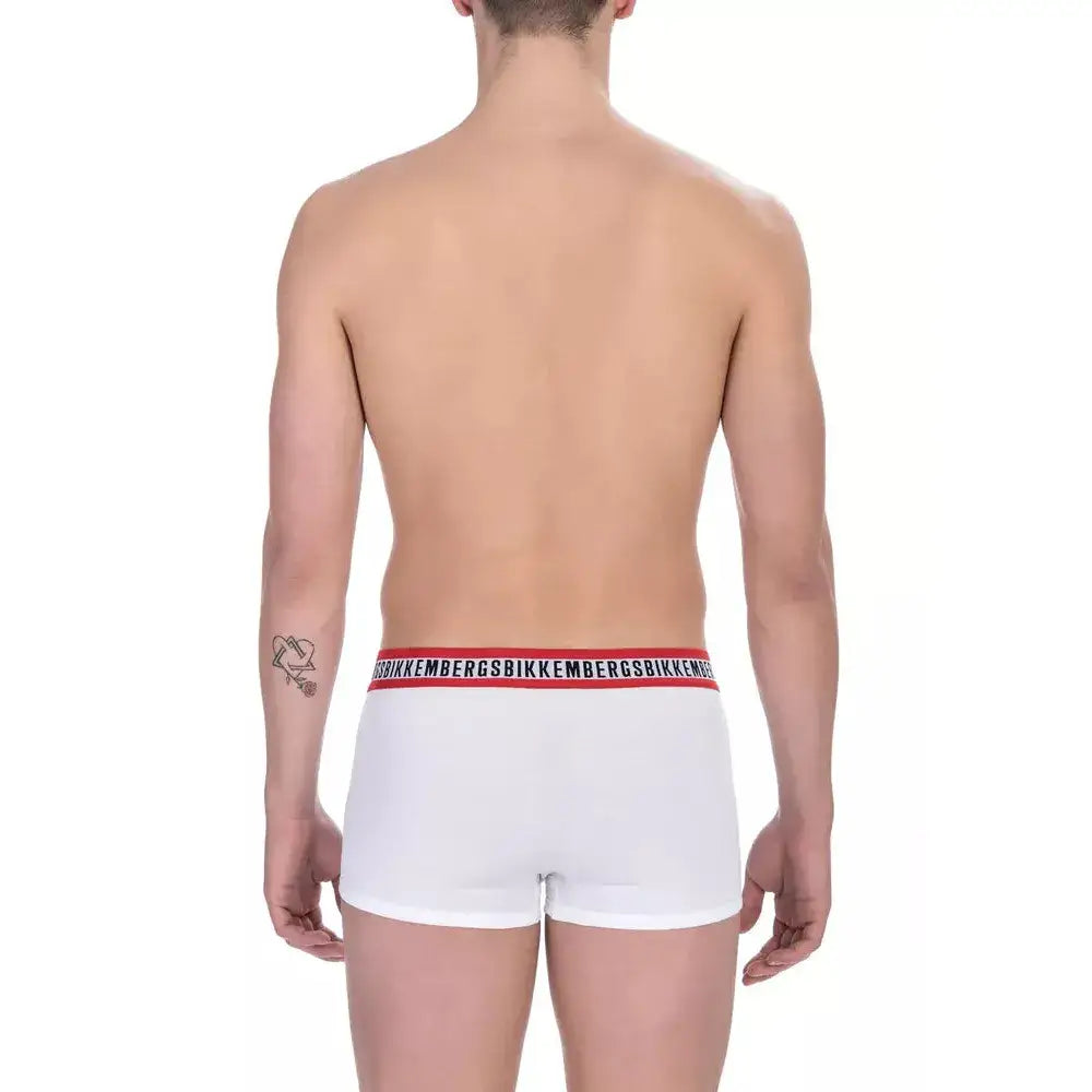 Bikkembergs White Cotton Men's Underwear Trunk Pair