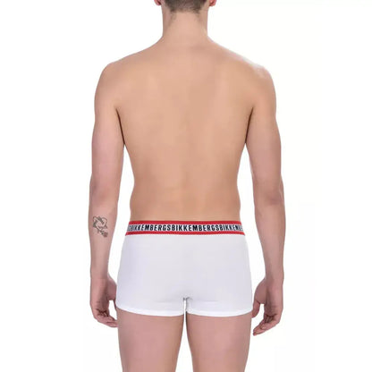 Bikkembergs White Cotton Men's Underwear Trunk Pair