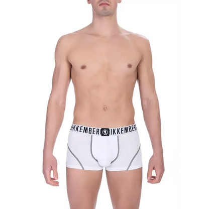Bikkembergs White Cotton Men’s Underwear Trunk Set - Boxershorts