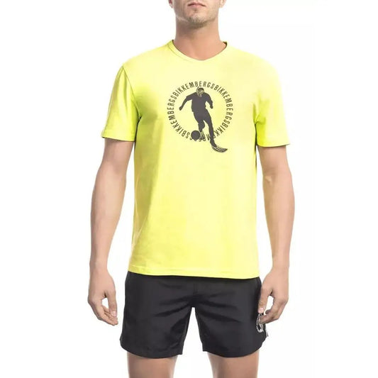 Bikkembergs Yellow Cotton Men T-Shirt