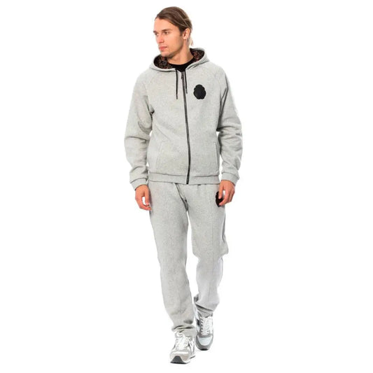 Billionaire Italian Couture Gray Cotton Hooded Sweatsuit