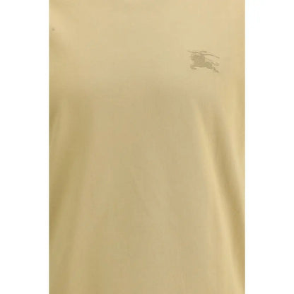 Burberry beige cotton t-shirt med subtil broderet logo på brystet