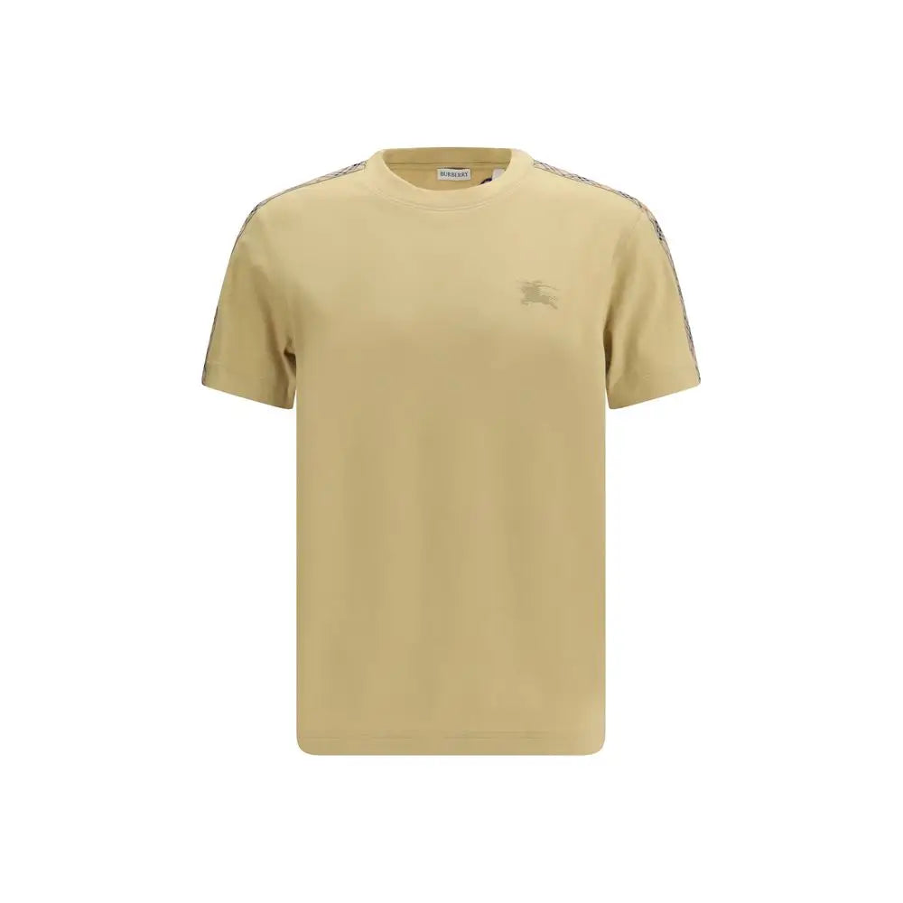Burberry beige cotton t-shirt med striber og logo