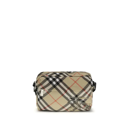 Burberry skulder taske i beige farve med rød-sort tern
