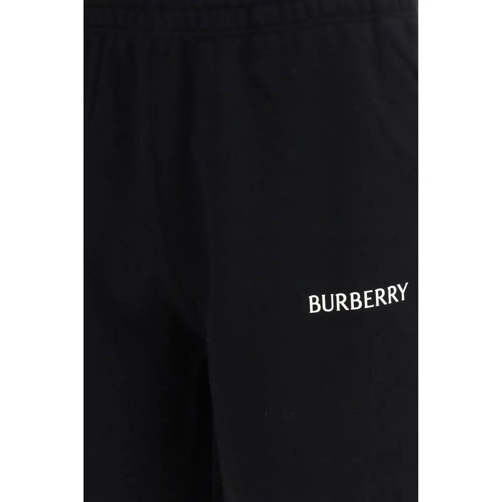 Burberry black cotton bermuda shorts with white embroidered branding