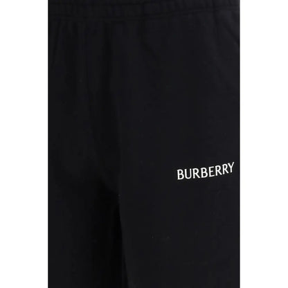 Burberry black cotton bermuda shorts with white embroidered branding