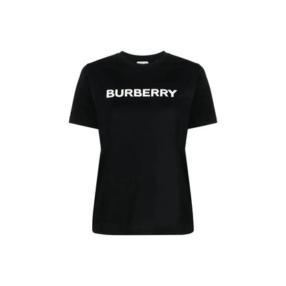 Burberry black cotton t-shirt with bold white lettering across chest