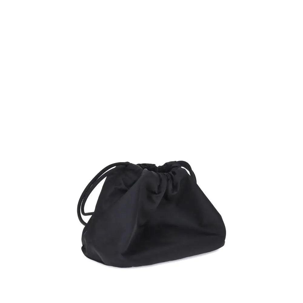 Burberry black polyamide clutch bag with minimalist drawstring design
