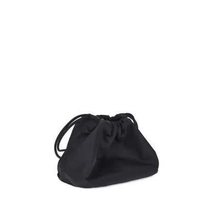 Burberry black polyamide clutch bag with minimalist drawstring design