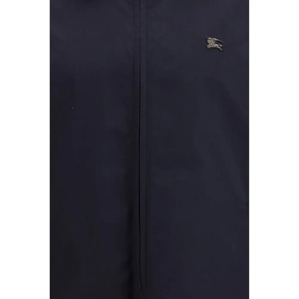 Mørkeblå Burberry jakke i blå bomuldstøj med subtil logo